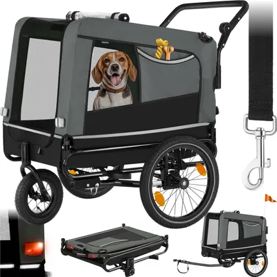 Produktbild von tectake® Hundeanhänger WoofRider 3in1 multifunktional inklusive Reflektoren, Leine und Warnfahne