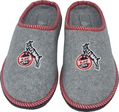 Produktbild von 1. FC Köln Pantoffel Logo Hausschuhe grau, Gr. 43