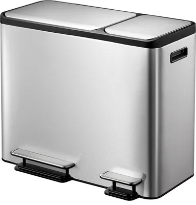 Produktbild von EKO - EcoCasa Recycler Treteimer 15+15+15 Liter - Stainless steel Plastic - Matt Edelstahl