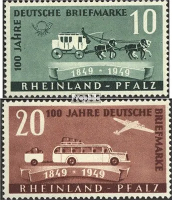 Produktbild von Briefmarken Franz. Zone-Rheinland Pfalz 1949 Mi 49-50 (kompl.Ausg.)  gestempelt 100 Jahre deutsche Briefmarken