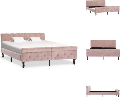 Immagine prodotto di vidaXL Struttura letto in velluto rosa 140x200 cm - Letti e strutture letto