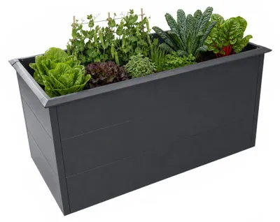 Produktbild von Zelsius Hochbeet verzinkter Stahl 150 x 75 x 77 cm, Anthrazit RAL 7016, Pflanzbeet, Gemüsebeet, Blumenbeet