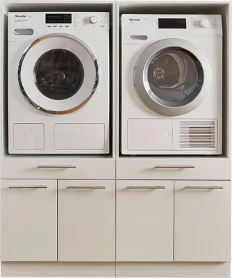 Produktbild von Waschmaschinenumbauschrank >LAUNDREEZY< in weiß - 135x162x67,5 (BxHxT)
