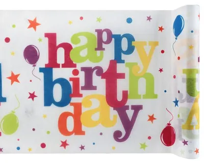 Image de Chemin de table intissé Happy Birthday anniversaire