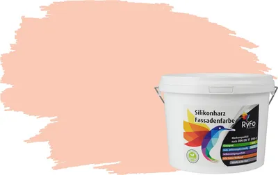 Produktbild von RyFo Colors Silikonharz Fassadenfarbe Lotuseffekt Trend Orangetöne Softterracotta 3l - bunte Fassadenfarbe, weitere Orange Farbtöne und Größen erhältlich, Deckkraft Klasse 1