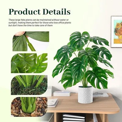Produktbild von Famanu Kunstpflanze Monstera 71 cm - Dekoration für Zuhause und Büro