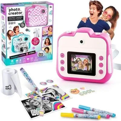 Zdjęcie produktu dla Aparat Fotograficzny Natychmiastowy Canal Toys Creator, Różowy, Drukuje 250+ Zdjęć, Z Pisakami i Naklejkami