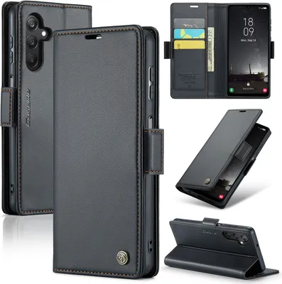 Produktbild von Galaxy A25 Hülle, Leder Brieftasche Kartenfach Schutzhülle mit Standfunktion für Samsung Galaxy A25 Schwarz
