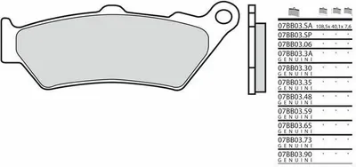 Image de Plaquettes de frein en métal fritté BREMBO Street - 07BB03SA