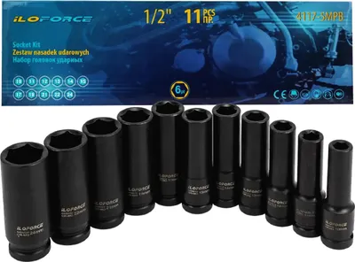 Image de Jeu de douilles à emboîtement 1/2" 11 pièces (hexagonales) (10-24 mm)