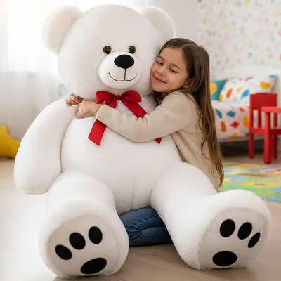Produktbild von Weißer Riesenteddybär, 150 cm, weicher Plüsch