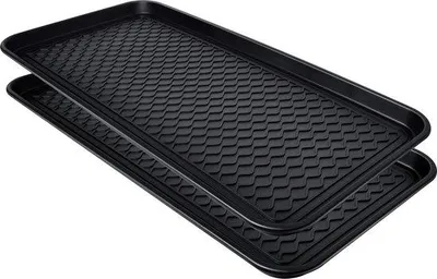 Productafbeelding van Famanu schoenenrek – afdruipbak voor schoenen – schoenenrek met verhoogde rand – 76x38 cm – zwart