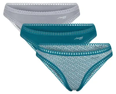 Produktbild von sloggi Damen String Blue GO Crush 3-Pack multiplecolours22 - Größe XS