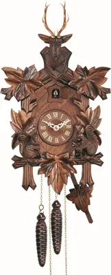 Image de Engstler - 533_Q - Coucou - Quartz - Noyer - 38 cm