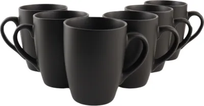 Produktbild von OTIX Kaffeetassen mit Henkel Set von 6 Kaffeetassen Mattschwarz 340ml