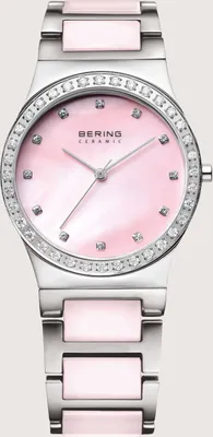 Produktbild von BERING Ceramic Damenuhr silber/pink 32435-999