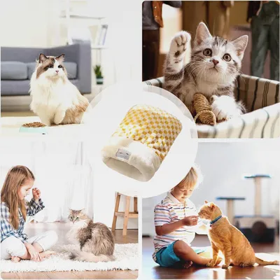 Produktbild von Schlafsack,Katzenbett - Warmes Dickes Waschbares Kuschelhöhle Für Katzen Welpen Kleintiere Schlafen Winterherbst Indoor