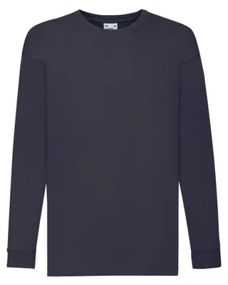 Immagine prodotto di Fruit of the Loom - Maglietta "Valueweight" per bambini a maniche lunghe FK2075 (128) (blu navy)