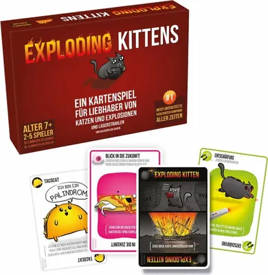 Zdjęcie produktu dla Asmodee Exploding Kittens, Gra karciana, Gry hazardowe, 7 lat(a), 15 min, Gra rodzinna
