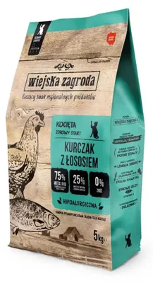 Produktbild von WIEJSKA ZAGRODA Kittens Chicken with salmon - trockenfutter für Katzen - 5kg