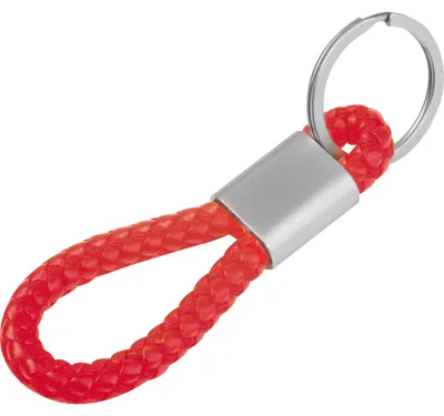 Produktbild von Schlüsselanhänger aus Metall / mit Kordel / Farbe: rot