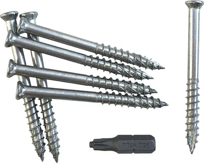 Produktbild von Terrassenschrauben 5,5x50 mm - 100 Stück Edelstahl A4 salzwassergeeignet und Bit
