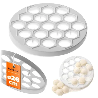 Zdjęcie produktu dla Forma do pierogów, 19 otworów, lekka konstrukcja z tworzywa sztucznego, BIAŁA