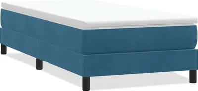 Obrázok produktu pre Box Spring Posteľ bez matraca Tmavomodrá 80x210 cm Zamat