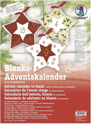 Immagine prodotto di Calendario dell'Avvento vuoto Stella, 24 pezzi