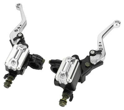 Obrázek produktu pro Sada hydraulických brzdových a spojkových pák pro motocykly, hliníková slitina, univerzální brzdová páka pro řídítka 22 mm, stříbrná