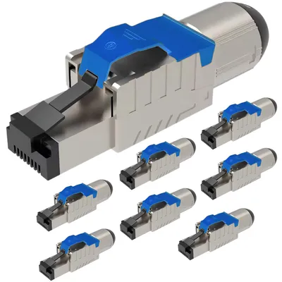 Produktbild von Netzwerkstecker Cat8 Cat8.1 RJ45 Stecker 8x Steckverbinder werkzeuglos geschirmt