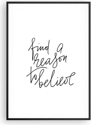 Produktbild von Gerahmtes Poster - Schwarzer Rahmen - Manuskript Motto glauben - 70x100 cm - Wand Bild - Wanddeko - Wandbilder - Wandposter - Bilderrahmen - Bilder - Kunstdruck - Wandbild - P2BPA70x100-4355