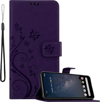 Image de Cadorabo Housse pour Google PIXEL 4A 5G en FLORAL FONCE LILA Housse de protection au design floral avec fermeture magnétique, fonction de support et porte-cartes Flip Case Flower Cover Etui Handy Klapp Hülle Book Tasche