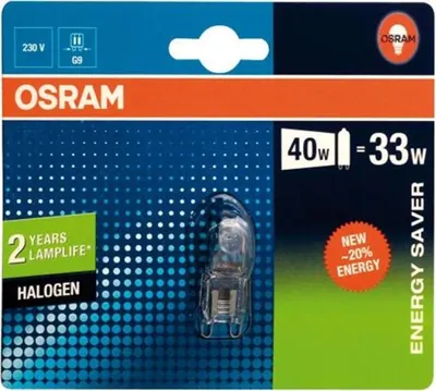 Image de OSRAM 4008321204547 Halogenlampe HALOPIN G9 33 W klar