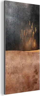 Produktbild von MuchoWow Wanddekoration Metall Metallbild Wandkunst 20x40 cm Abstrakt - Gold - Design MuchoWow Aluminium Gemälde - Aluminium Gemäldes
