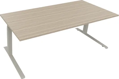 Produktbild von Sitz-/Stehtisch Kufe Doppels. Quad. B2000xT900xH645-1275 si/Eiche Nat