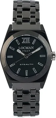Produktbild von 0204GUGYFNK0BRA Italy Damenuhr Stealth Edelstahl schwarz Ref. 0204 Locman