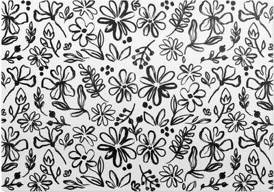 Produktbild von Blumenskizze – Bodenschutzmatte – Rutschfest – Schutzmatte für Büro – Vinylmatte – Stuhlunterlage  –100 x 70 cm