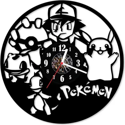 Zdjęcie produktu dla Zegar ścienny z płyty winylowej Pokemony 37.13