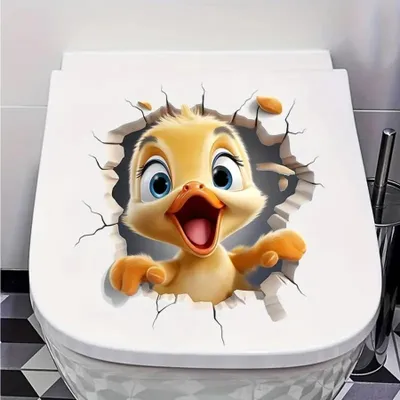 Produktbild von GKA WC-Deckel Aufkleber Tiere Toilettendeckel Tattoo selbstklebend Toilette - süße Ente