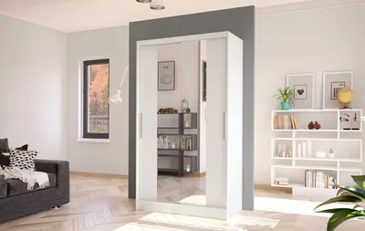 Obrázek produktu pro Moderní šatní skříň BRUNO 2 - šířka 100 cm, bílá