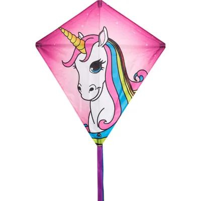 Obrázok produktu pre Kinderdrachen HQ Eddy Unicorn 100071 Rosa 68 x 68 cm + 200 cm chvost