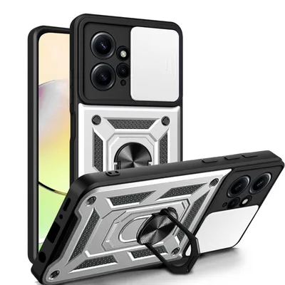 Produktbild von Outdoor Panzer Hülle Xiaomi Redmi Note 12 4G Handyhülle Kameraschutz Ringhalter Silber