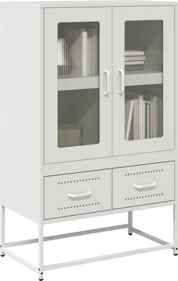 Produktbild von vidaXL Highboard Weiß 68x39x111,5 cm Stahl