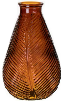 Produktbild von Bellatio Design Blumenvase - braun - transparentes Glas - 14 x 23 cm - Vase