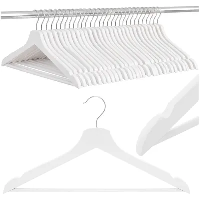 Productafbeelding van Kledinghangers | Kledinghanger | 30 Stuks | Grijs/Wit