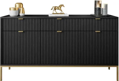 Produktbild von CORTADO GOLD Kommode KSZ154 mit 154 cm Schubladen schwarz