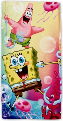 Produktbild von Sponge bob Baumwolle Strandtuch Frottee Badetuch mit Premium Druck, 70x140 cm
