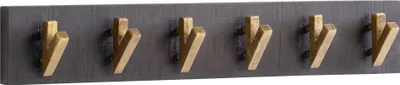 Produktbild von Wandgarderobe Hakenleiste Holz Massivholz 60 cm Garderobe Flur Schwarz