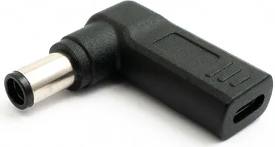 Produktbild von SYSTEM-S USB 3.1 Adapter Typ C Buchse zu DC 20V 7,4 x 5,0 mm Stecker Winkel Kabel Schwarz